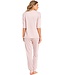 ladies 'v' neck  3/4 sleeve pyjama with cuffs 'pretty pink zig zags'