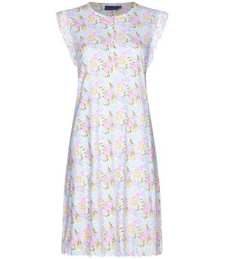 Pastunette ladies sleeveless organic cotton nightdress with buttons 'blossoms yellow'