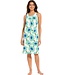 ladies sleeveless beach dress with flattering front 'beach blue blooms'