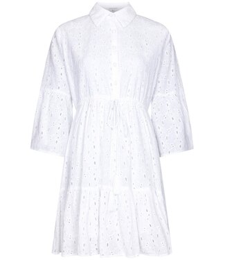 Pastunette Beach ladies white woven beachdress with flared sleeves 'floral frill'