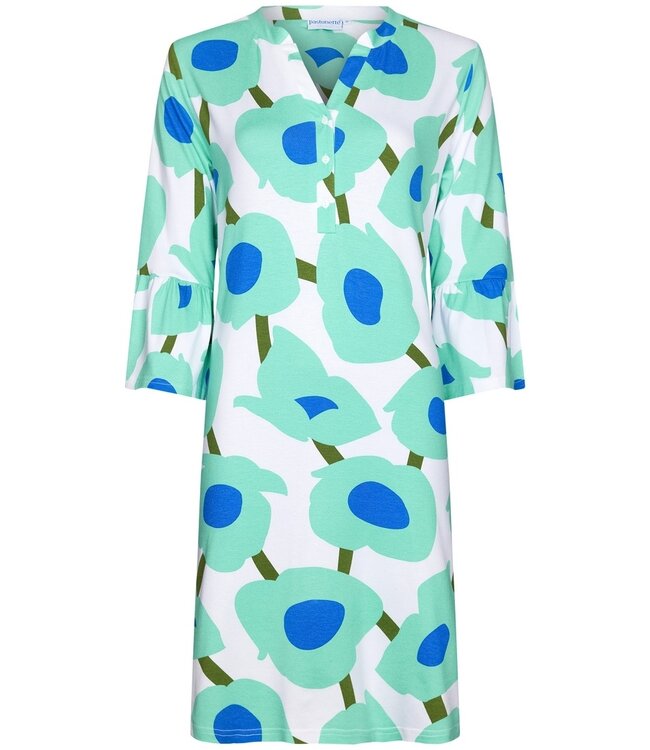 Pastunette Beach ladies beach shirt dress with flared sleeves 'beach blue blooms'