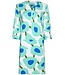 Pastunette Beach dames strand shirt/jurk met wijd uitlopende mouwen 'beach blue blooms'