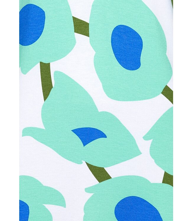 ladies beach shirt dress with flared sleeves 'beach blue blooms'