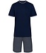 Pastunette for Men mens short sleeve cotton-modal dark blue shorty set 'symmetrical shapes'