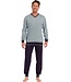 mens long sleeve 'v' neck cotton pyjama set with cuffs 'dotted links'