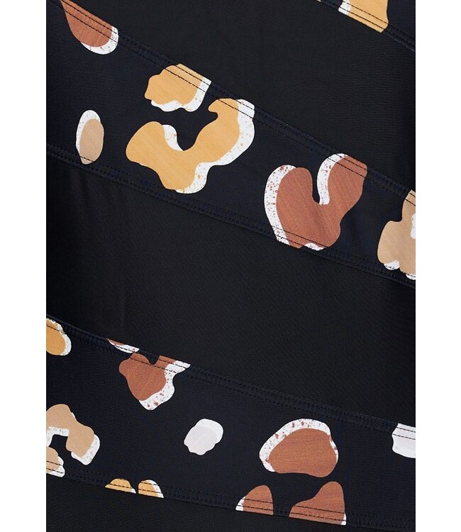 zwart damesbadpak met soft cups 'floral animal'