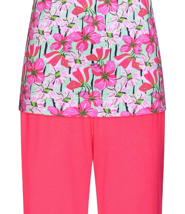 ladies short sleeve cotton pyjama with buttons 'floral moments'