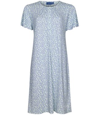 Pastunette ladies short sleeve nightdress with buttons 'flowery blue'