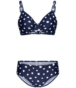 Pastunette Beach dark blue underwire bikini set with adjustable straps 'dotty chic'