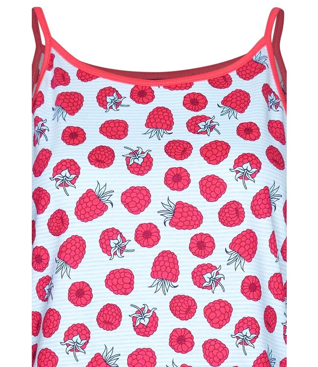 ladies cotton single jersey spaghetti strap summer nightdress 'sweet raspberry'