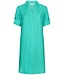 Pastunette Beach aqua zeeblauw, doorknoop geweven strandshirt, mouwen met mouwophouders 'sunny day'