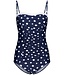 donkerblauw badpak met soft cups en verstelbare, afneembare bandjes 'dotty chic'