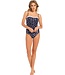 donkerblauw badpak met soft cups en verstelbare, afneembare bandjes 'dotty chic'