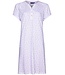 Pastunette ladies short sleeve cotton nightdress with pockets 'flowery lilac stripes'