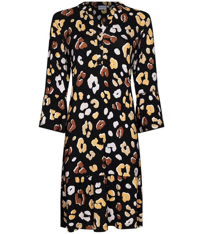 Pastunette Beach long sleeve beach dress with buttons 'floral animal'