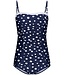 dark blue tankini set with adjustable straps 'dotty chic'