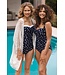 dark blue tankini set with adjustable straps 'dotty chic'