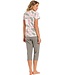 ladies short sleeve cotton pyjama set with buttons 'outdoor life pink'