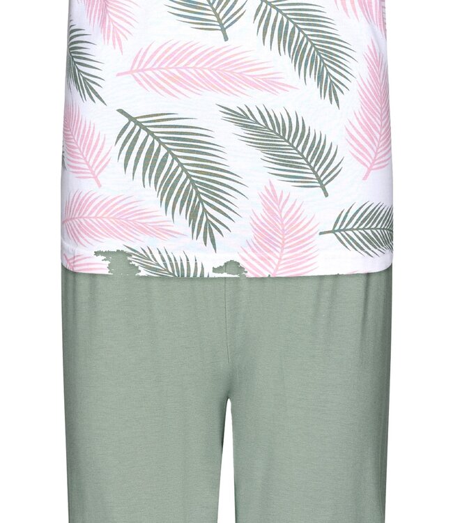 ladies short sleeve cotton pyjama set with buttons 'outdoor life pink'