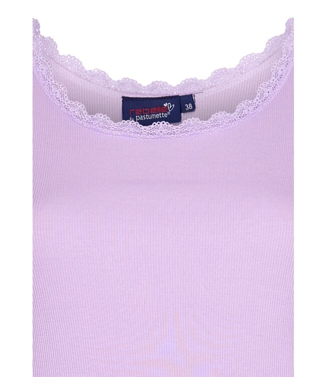 ladies organic cotton lilac shorty set with rib vest 'hidden chic flower'