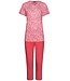 ladies short sleeve cotton single jersey 3/4 pyjama set with buttons 'just wild'