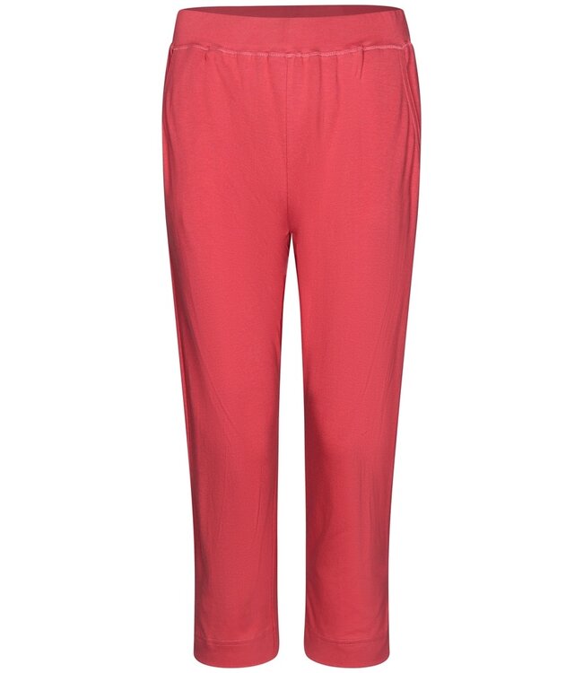 katoenen damespyjama met korte mouwen, knoopjes en capribroek 'just wild'