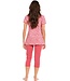 ladies short sleeve cotton single jersey 3/4 pyjama set with buttons 'just wild'