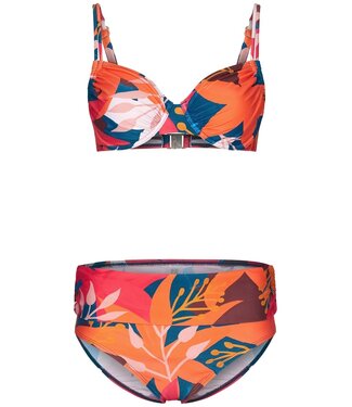 Pastunette Beach light red underwire bikini set with adjustable straps 'pardise beach'