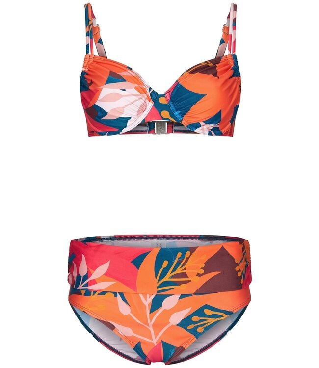 light red underwire bikini set with adjustable straps 'pardise beach'
