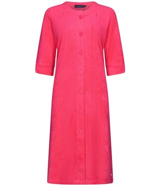 Pastunette ladies pink full button 3/4 sleeve summer cotton-terry morninggown