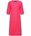 ladies pink full button 3/4 sleeve summer cotton-terry morninggown