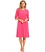 ladies pink full button 3/4 sleeve summer cotton-terry morninggown