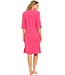 ladies pink full button 3/4 sleeve summer cotton-terry morninggown