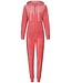 Rebelle soft velvet home lounge suit with hood 'tropical pink'