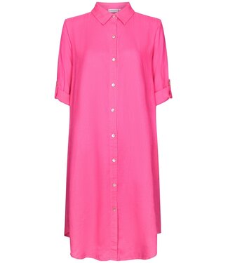 Pastunette Beach roze, geweven strandshirt met knopen, mouwen met mouwophouders 'sunny day'