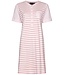 Pastunette ladies short sleeved striped cotton nightdress with buttons 'stripey pink'