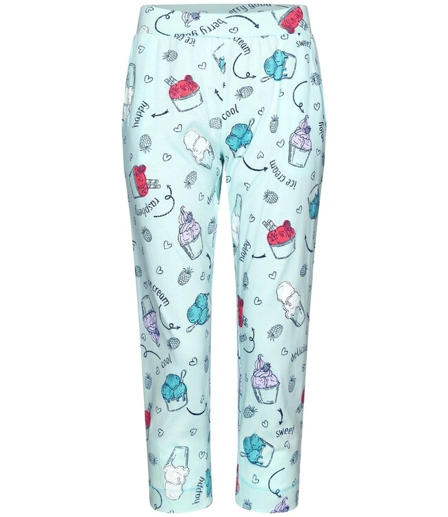 short sleeve cotton single jersey summer 3/4 pyjama set 'sweet scoop ice-cream'