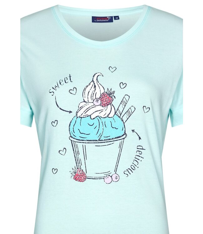 katoenen zomerse pyjama met korte mouwen en capri broek 'sweet scoop ice-cream'