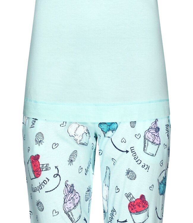 short sleeve cotton single jersey summer 3/4 pyjama set 'sweet scoop ice-cream'