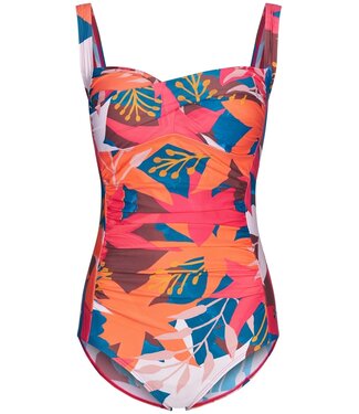 Pastunette Beach light red soft cup floral swimsuit 'paradise beach'