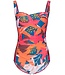 light red soft cup floral swimsuit 'paradise beach'