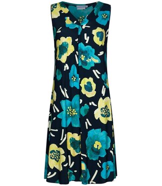 Pastunette Beach ladies blue floral sleeveless beachdress 'floral blue blooms