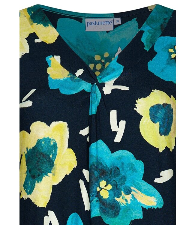 mouwloos strandjurkje met blauwe bloemen 'floral blue blooms'