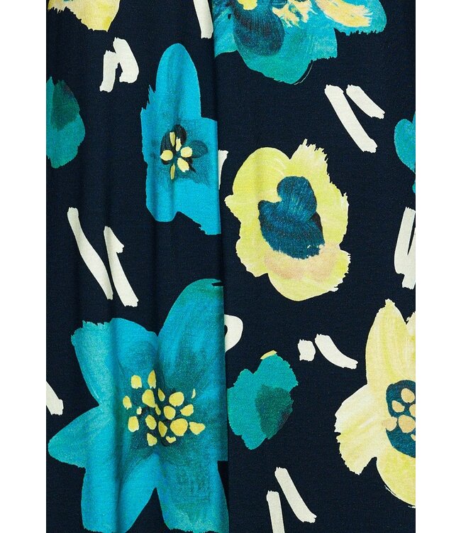 mouwloos strandjurkje met blauwe bloemen 'floral blue blooms'