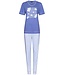 Pastunette ladies short sleeve organic cotton pyjama set with cuffs 'flowery stripes'
