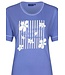 ladies short sleeve organic cotton pyjama set with cuffs 'flowery stripes'