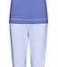 ladies short sleeve organic cotton pyjama set with cuffs 'flowery stripes'