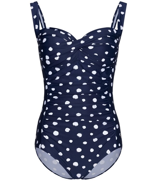 Pastunette Beach soft cup dark blue swimming costume 'dotty chic'
