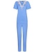 Pastunette Deluxe ladies short sleeve blue luxury  viscose -mix pyjama 'laced elegance'