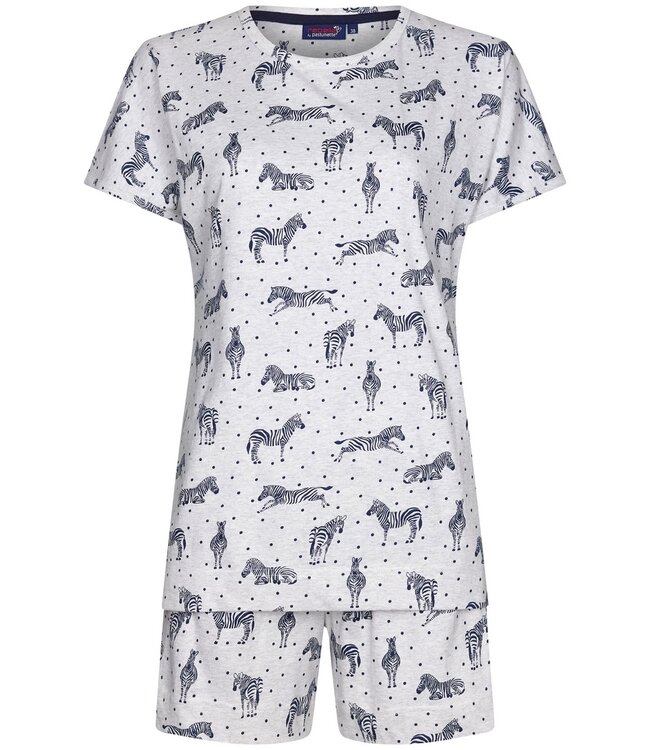 Rebelle ladies short sleeve cotton single jersey shorty set 'at the zoo'